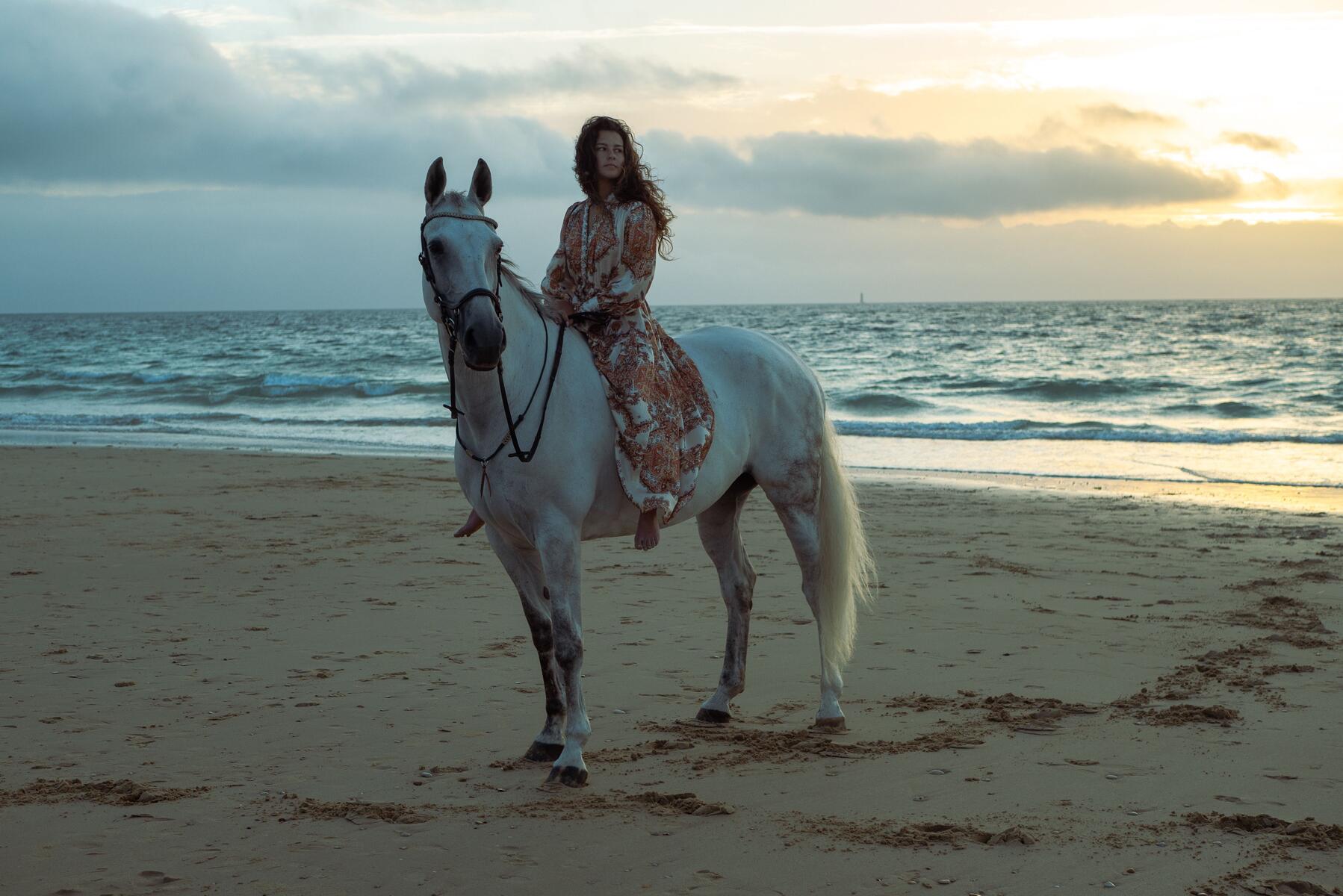 Balade à cheval au coucher du soleil à Essaouira